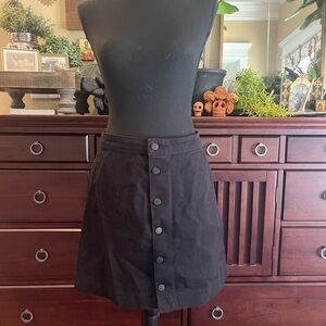 American Apparel Black Mini Skirt with Button Detail